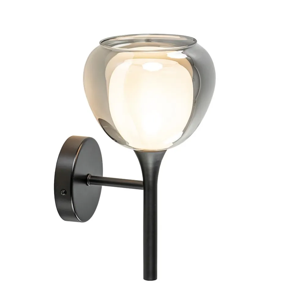 moderne_wandlamp_zwart_me_0-3.webp Cheap Straluma Moderne wandlamp zwart met smoke glas