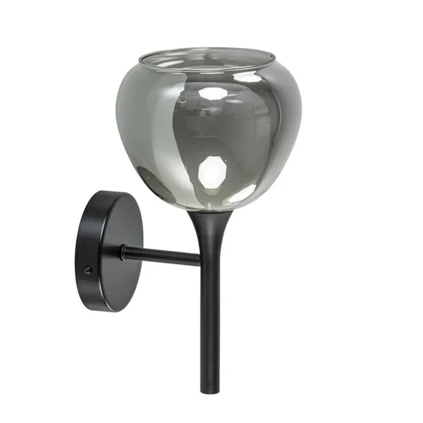 Cheap Straluma Moderne wandlamp zwart met smoke glas