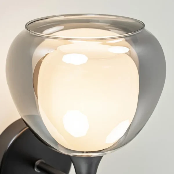 Cheap Straluma Moderne wandlamp zwart met smoke glas