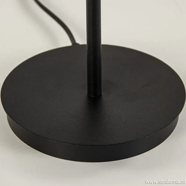 moderne_zwarte_tafellamp__3.webp Hot Straluma Moderne zwarte tafellamp rond metaal