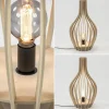 Flash Sale Straluma Naturel houten tafel/vloerlamp kegel met zwart