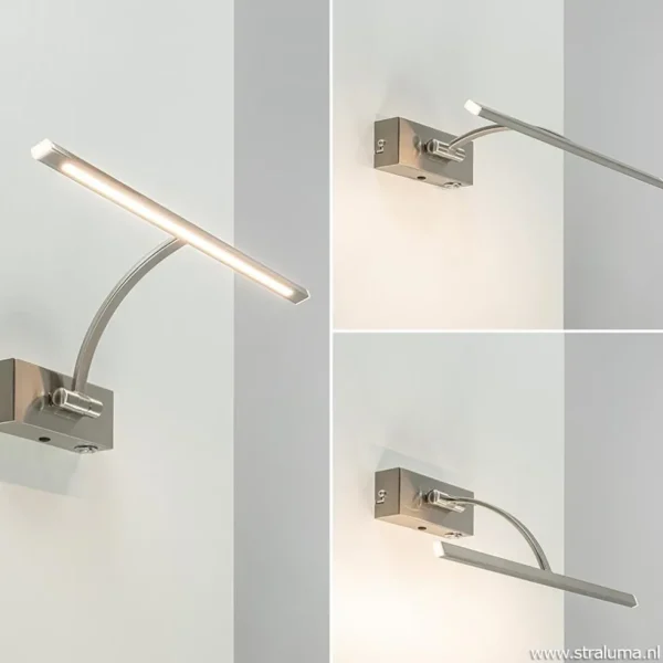 Hot Straluma Nikkel LED wandlamp voor boven schilderij