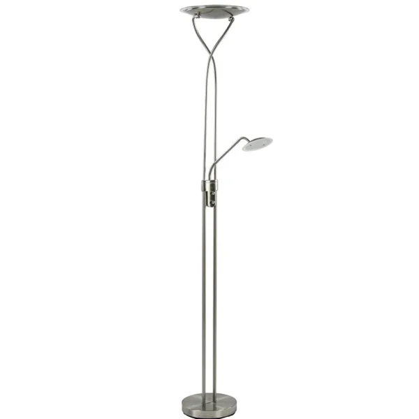Best Sale Straluma Nikkel vloerlamp met LED uplighter en leeslamp