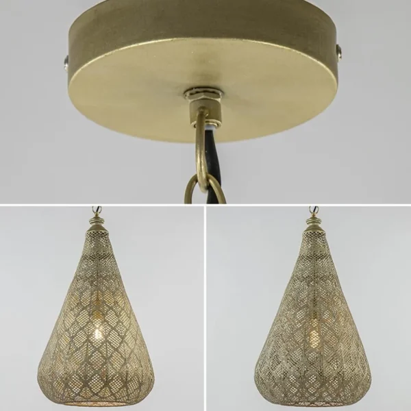 Store Straluma Oosterse hanglamp kegel goud groot