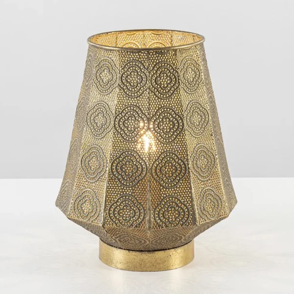 Discount Straluma Oosterse tafellamp lantaarn metaal goud