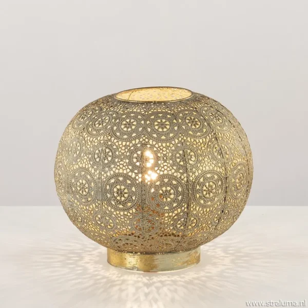 oosterse_tafellamp_rond_a_1.webp Best Sale Straluma Oosterse tafellamp rond antiek messing