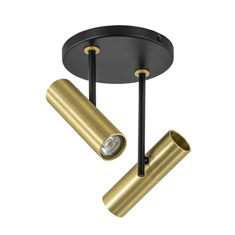 opbouwspot_lichts_rond_zw_0.webp Best Sale Straluma Opbouwspot 2-lichts rond zwart/brass verstelbaar