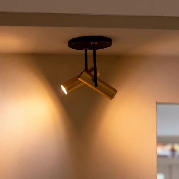 opbouwspot_lichts_rond_zw_4.webp Best Sale Straluma Opbouwspot 2-lichts rond zwart/brass verstelbaar