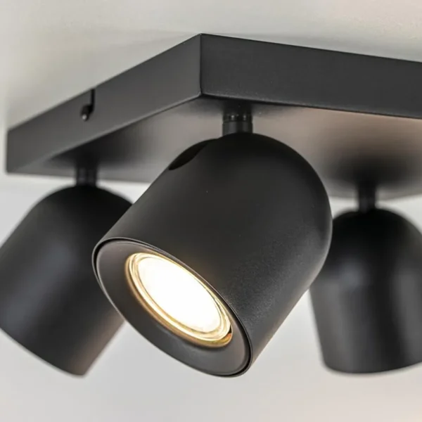 Discount Straluma Opbouwspot 4-lichts vierkant zwart GU10