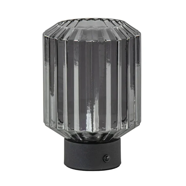 Fashion Straluma Oplaadbare LED tafellamp op batterij titanium/zwart