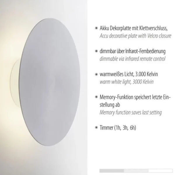 Shop Straluma Oplaadbare LED wandlamp op accu aluminium