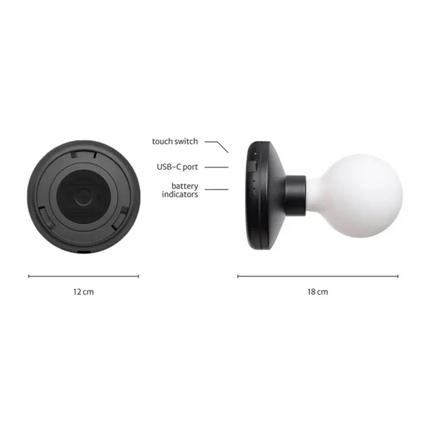 oplaadbare_wandlamp_zwart_1.webp Sale Straluma Oplaadbare wandlamp zwart incl frosted lichtbron