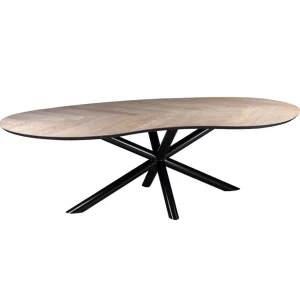 organische_eettafel_eiken_0.webp Sale Straluma Organische eettafel eiken met zwarte poot en visgraat