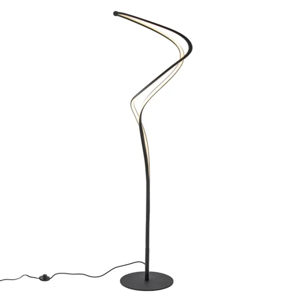 organische_vloerlamp_zwar_1.webp Outlet Straluma Organische vloerlamp zwart met dimbaar LED