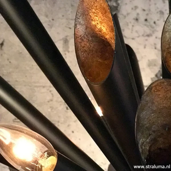 ovale_design_hanglamp_zwa_1.webp Outlet Straluma Ovale design hanglamp zwart metaal
