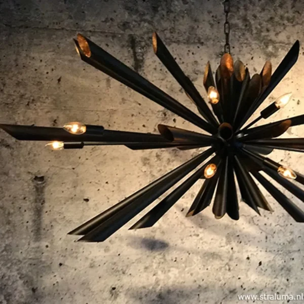 ovale_design_hanglamp_zwa_2.webp Outlet Straluma Ovale design hanglamp zwart metaal