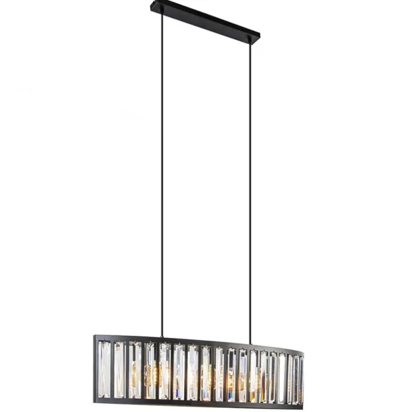 ovale_hanglamp_mat_zwart__1.webp Sale Straluma Ovale hanglamp mat zwart met facet geslepen glas