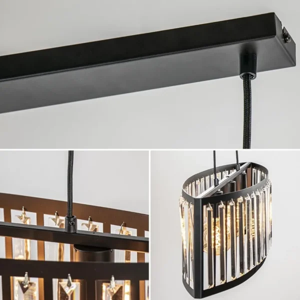 ovale_hanglamp_mat_zwart__3.webp Sale Straluma Ovale hanglamp mat zwart met facet geslepen glas