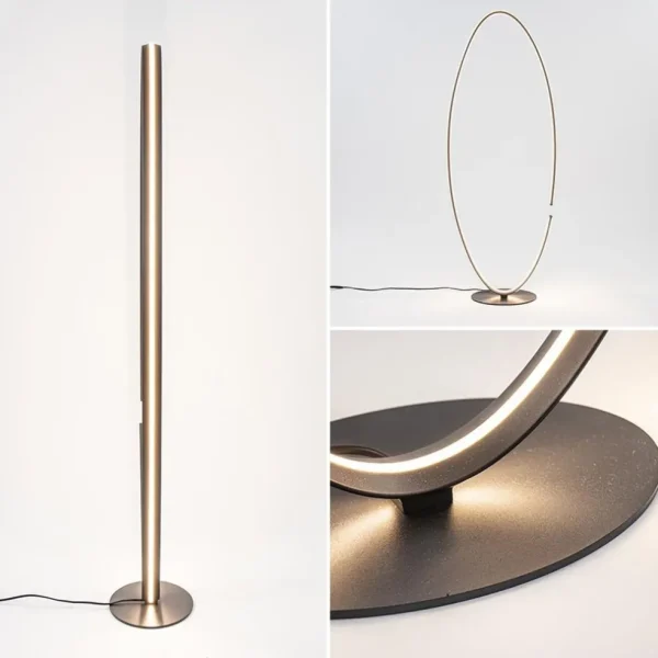 ovale_led_vloerlamp_zwart_2.webp Clearance Straluma Ovale LED vloerlamp zwart inclusief dimmer