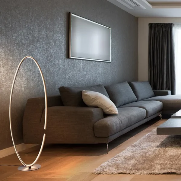 ovale_led_vloerlamp_zwart_4.webp Clearance Straluma Ovale LED vloerlamp zwart inclusief dimmer