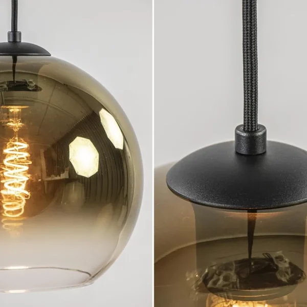 ovale_lichts_hanglamp_met_3.webp Outlet Straluma Ovale 5-lichts hanglamp met glazen bollen gold gradient