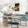 ovale_lichts_hanglamp_met_4.webp Outlet Straluma Ovale 5-lichts hanglamp met glazen bollen gold gradient