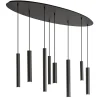ovale_lichts_hanglamp_tub_1.webp Outlet Straluma Ovale 8-lichts hanglamp tubes zwart metaal