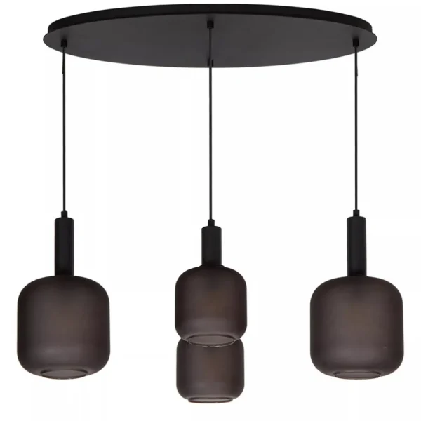 ovale_lichts_hanglamp_zwa_0.webp Shop Straluma Ovale 4-lichts hanglamp zwart met mat zwart glas
