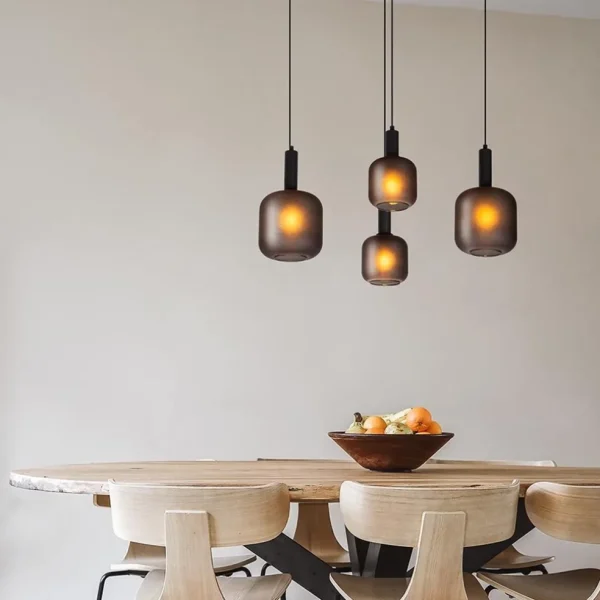 ovale_lichts_hanglamp_zwa_4.webp Shop Straluma Ovale 4-lichts hanglamp zwart met mat zwart glas