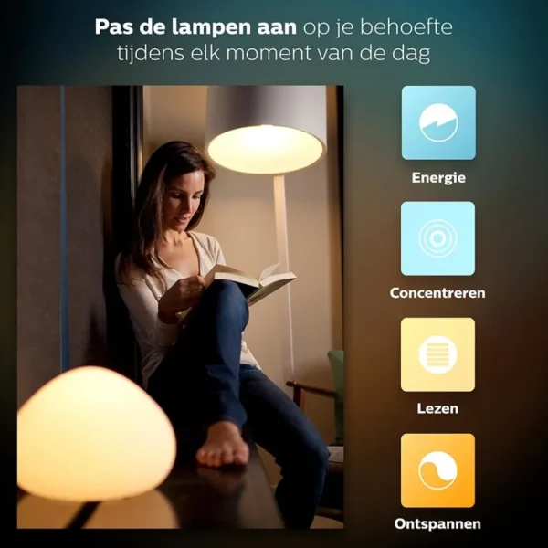 Discount Straluma Philips Hue white ambiance starter kit E27 met Bluetooth