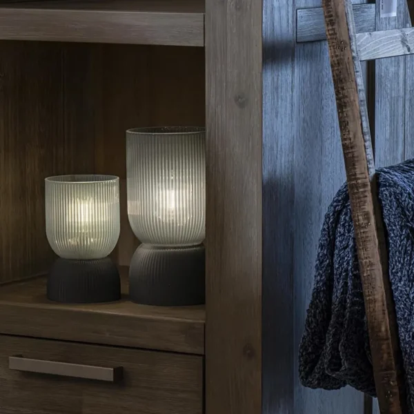 Fashion Straluma Phoebe kleine light and living tafellamp blauw-grijs op batterijen