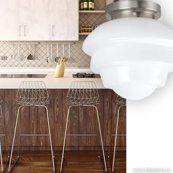 plafondl_nikkel_wit_glas__3.webp Best Sale Straluma Plafondl. nikkel wit glas, keuken-hal