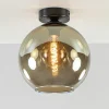 plafondlamp_bella_zwartsm_1.webp Online Straluma Plafondlamp Bella zwart+smoke glas 25cm