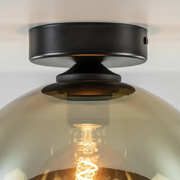 plafondlamp_bella_zwartsm_2.webp Online Straluma Plafondlamp Bella zwart+smoke glas 25cm