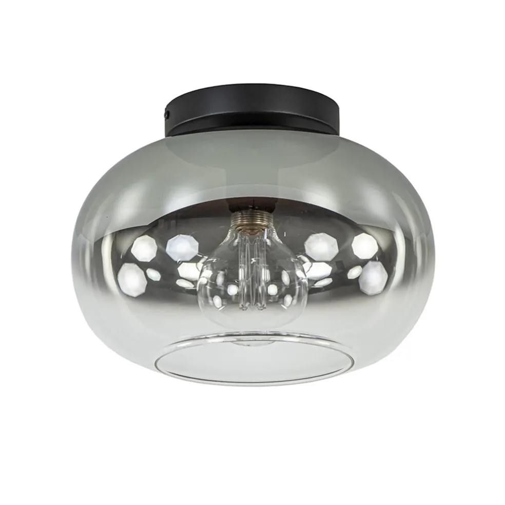 plafondlamp_bellini_zwart_0.webp Discount Straluma Plafondlamp Bellini zwart/smoke gradient glas