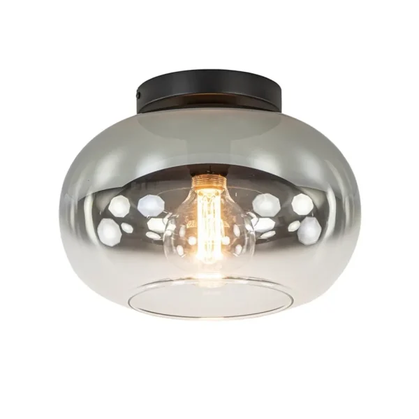 Discount Straluma Plafondlamp Bellini zwart/smoke gradient glas