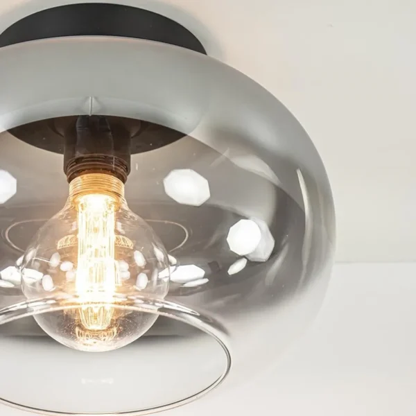 Discount Straluma Plafondlamp Bellini zwart/smoke gradient glas