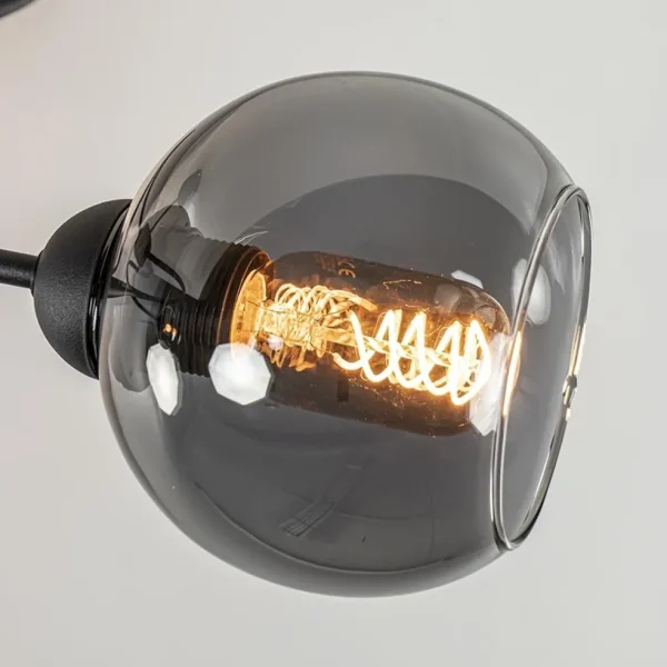 plafondlamp_blom_l_zwarts_2.webp Outlet Straluma Plafondlamp Blom 3L zwart/smoke glas