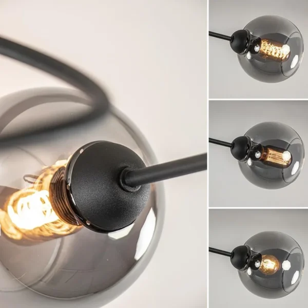 plafondlamp_blom_l_zwarts_3.webp Outlet Straluma Plafondlamp Blom 3L zwart/smoke glas