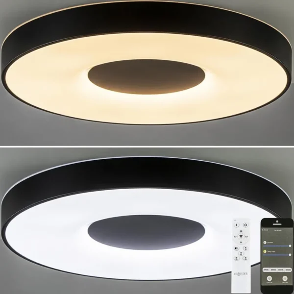 plafondlamp_coin__zwart___2-1.webp Store Straluma Plafondlamp Coin 65 zwart + remote