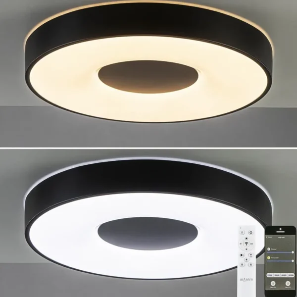 Best Straluma Plafondlamp Coin rond 50cm zwart CCT