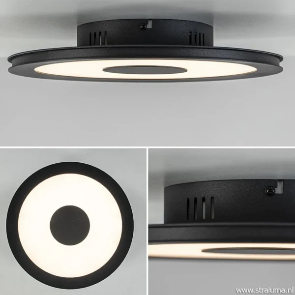 plafondlamp_disc_cm_zwart_1-1.webp Clearance Straluma **Plafondlamp disc 32cm zwart 3-step dim