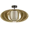 plafondlamp_hout_met_stof_0.webp New Straluma Plafondlamp hout met stoffen kap 50cm