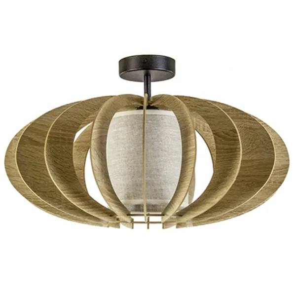 plafondlamp_hout_met_stof_0.webp New Straluma Plafondlamp hout met stoffen kap 50cm