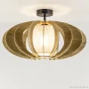 plafondlamp_hout_met_stof_1.webp New Straluma Plafondlamp hout met stoffen kap 50cm