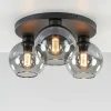 plafondlamp_l_zwart_bolgl_1.webp Best Sale Straluma Plafondlamp 3L zwart bolglas smoke