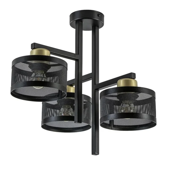 plafondlamp_l_zwartgoud_c_0.webp Discount Straluma Plafondlamp 3L zwart/goud cilinder geperforeerd
