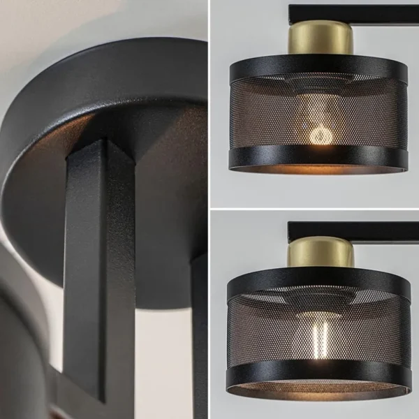 plafondlamp_l_zwartgoud_c_3.webp Discount Straluma Plafondlamp 3L zwart/goud cilinder geperforeerd