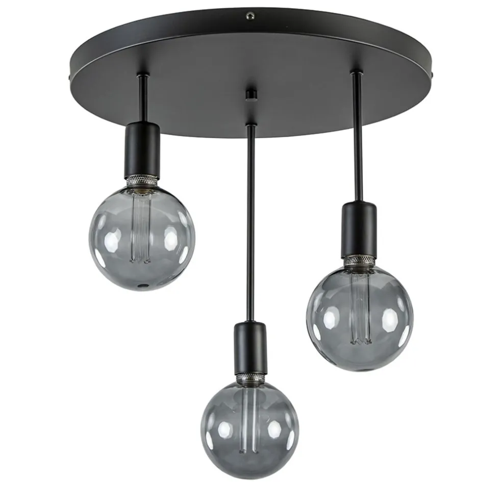 plafondlamp_lichts_zwart__0.webp Best Straluma Plafondlamp 3-lichts zwart ex. e27