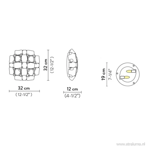 Best Straluma Plafondlamp Mida gold 32cm